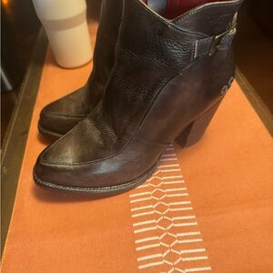 Bed Stu Dark Brown Leather Heeled Boots